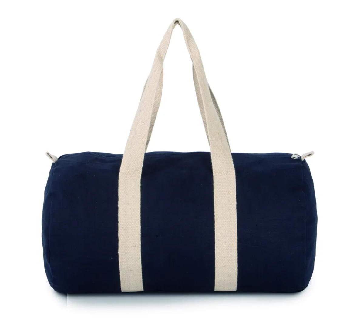 Cotton Canvas Barrel Duffel Bag