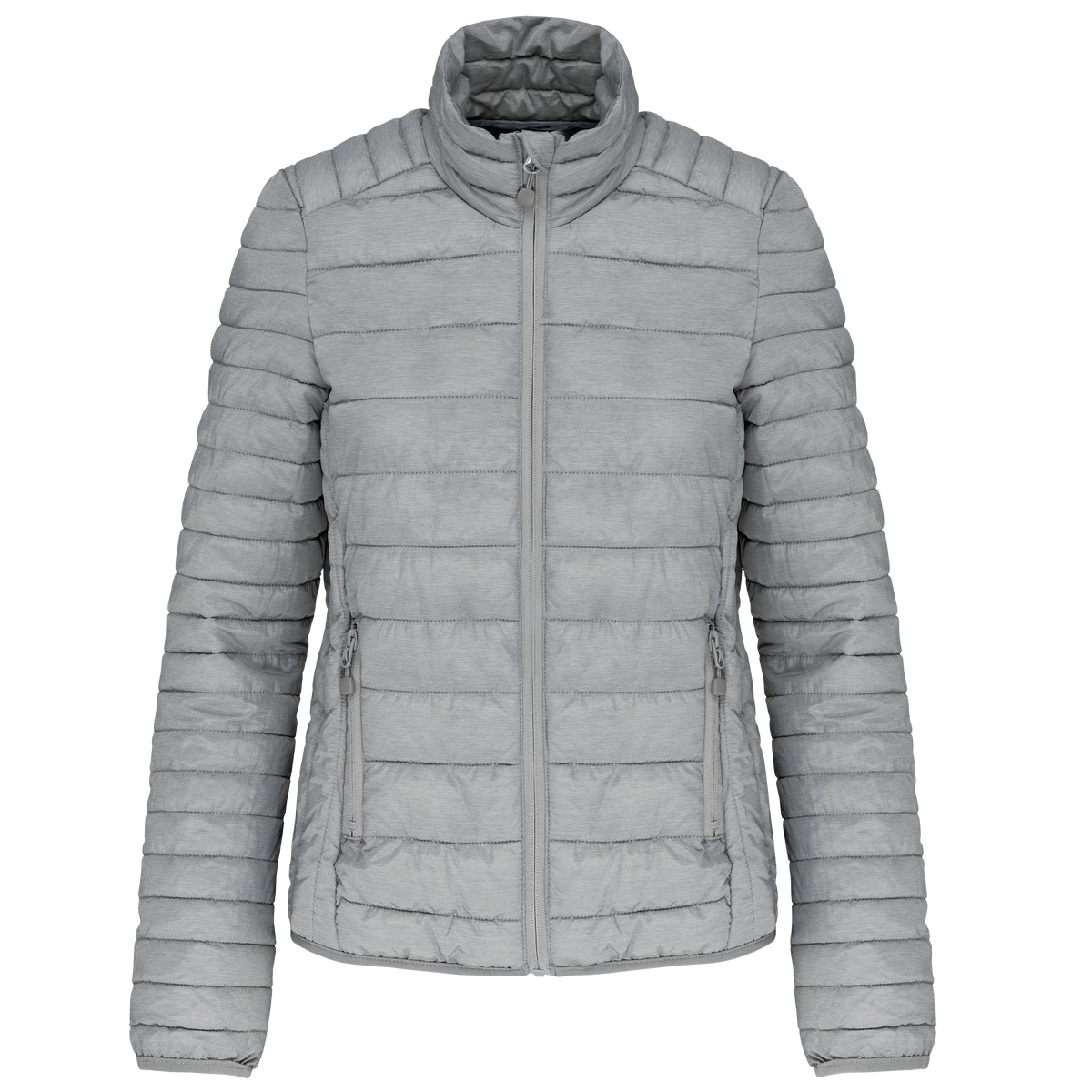 Ladies Long Sleeve Puffer Vest Silver