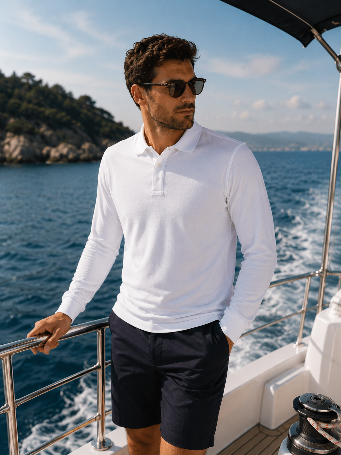 Men's Long Sleeve Technical Polo