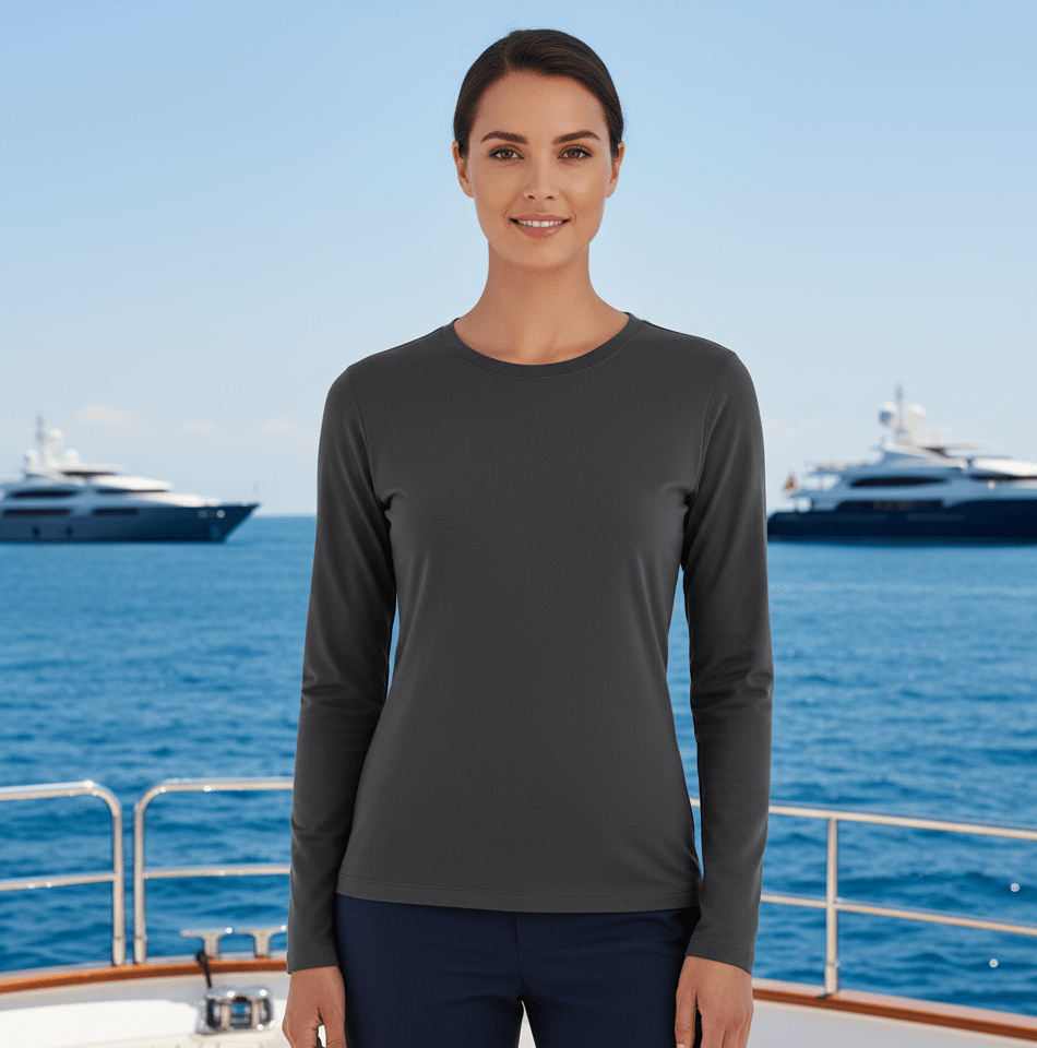 B&C Ladies Long Sleeve Cotton T-shirt - Marina Yacht Wear