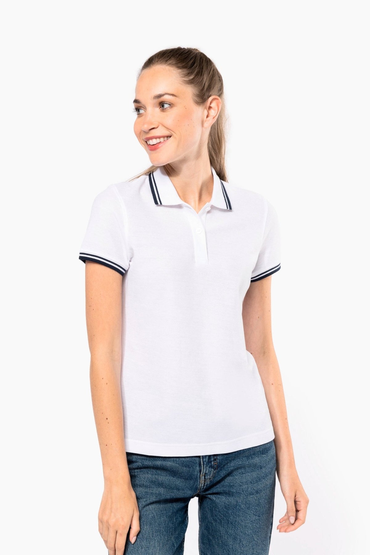 Ladies polo with contrasting piping - Marina Yacht Wear