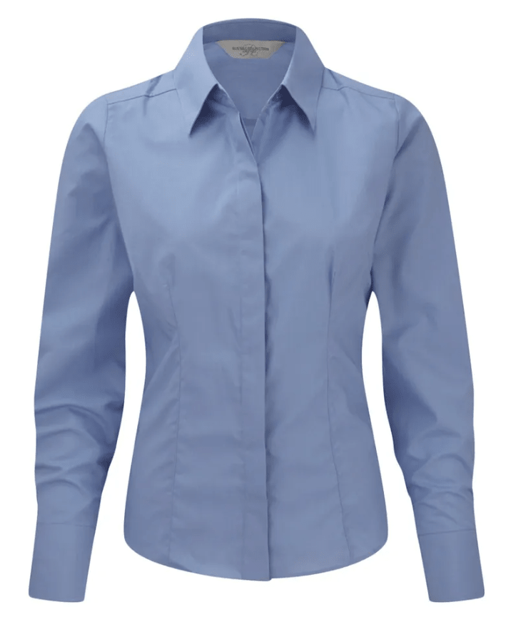 Ladies Popeline Long Sleeve Dress Shirt RUSSEL - Marina Yacht Wear