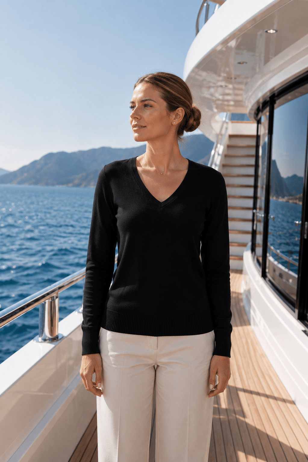 Ladies V-Neck Jumper - Marina Yacht Wear