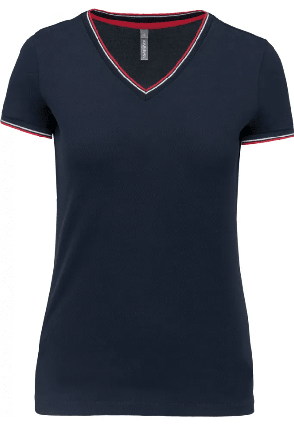 Ladies V - Neck Pique T-Shirt - Marina Yacht Wear