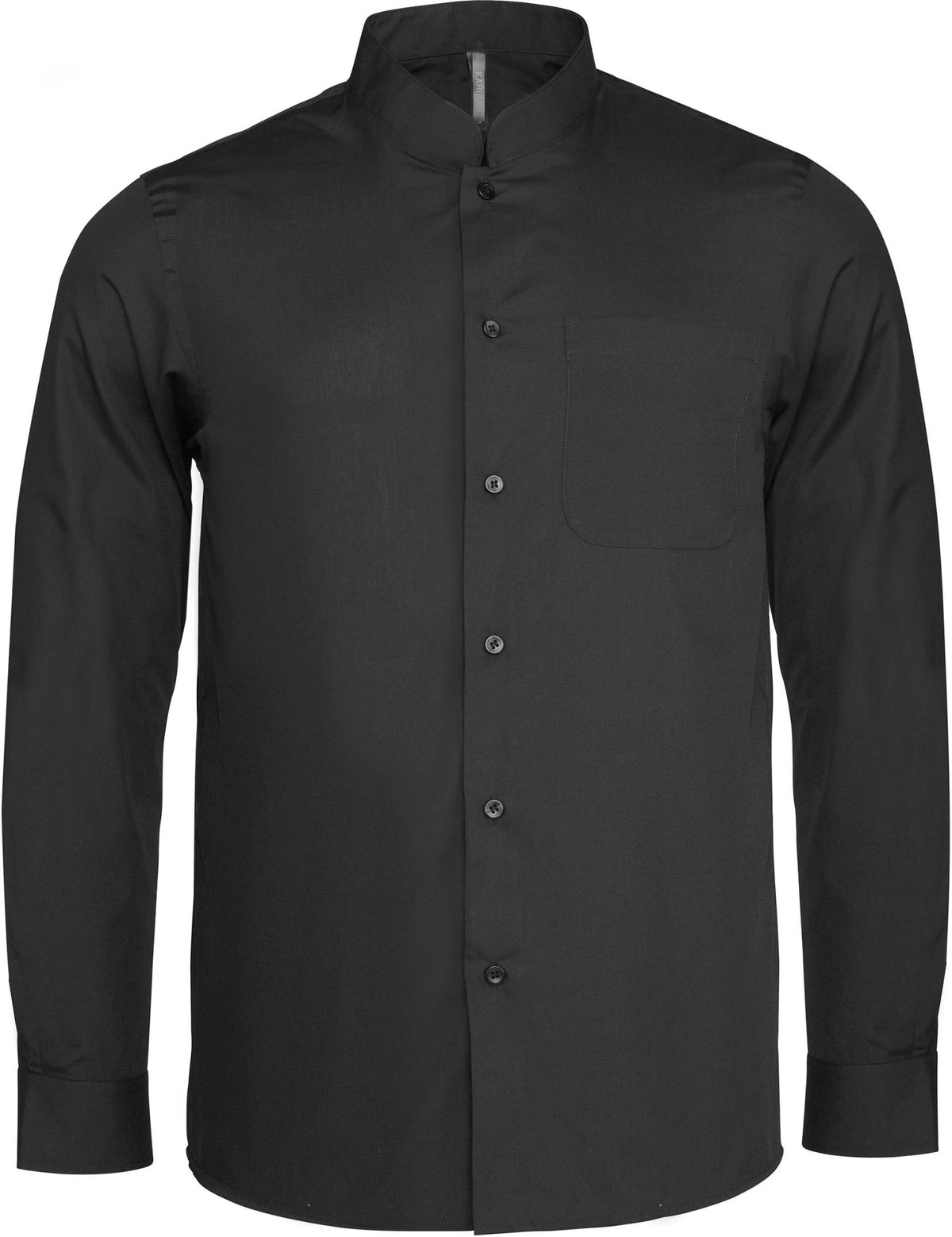 Kariban Mens Long Sleeve Mandarin Collar Shirt / XL / Black Kariban Mens Long Sleeve Mandarin Collar Shirt / XL / Black