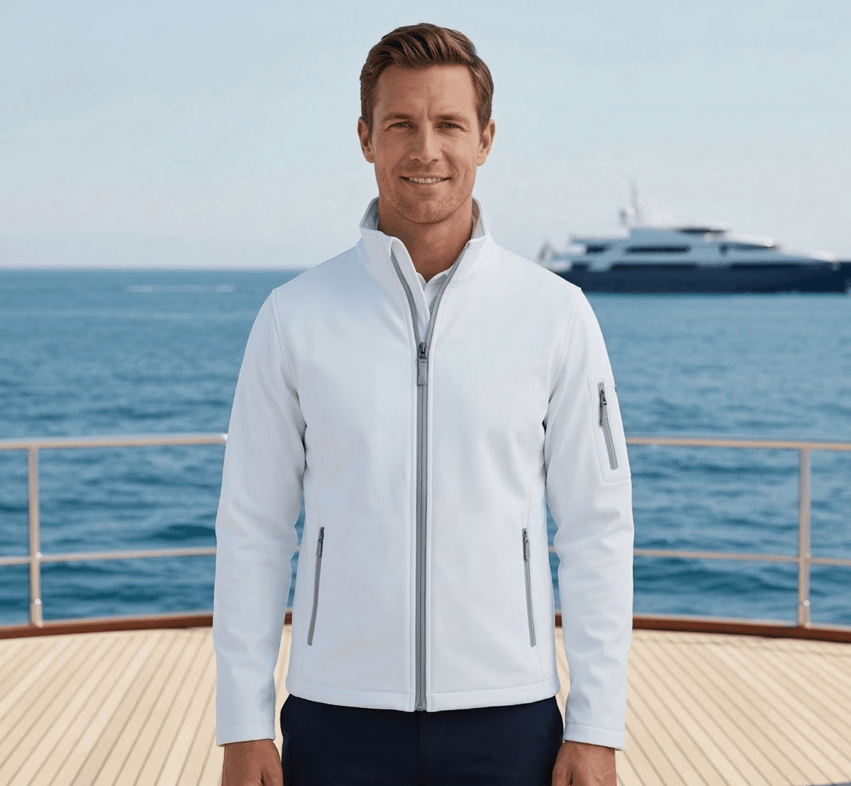 Men's Long Sleeve Softshell Jacket KARIBAN - Marina Yacht Wear