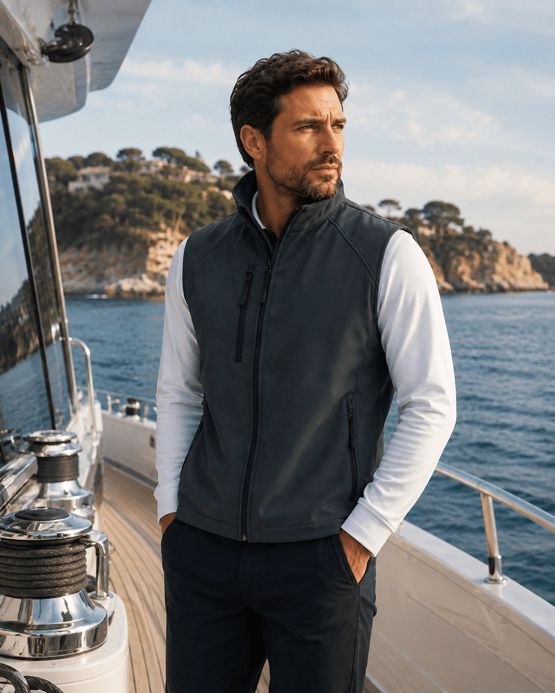 Men’s No Sleeve Softshell Jacket RUSSELL - Marina Yacht Wear