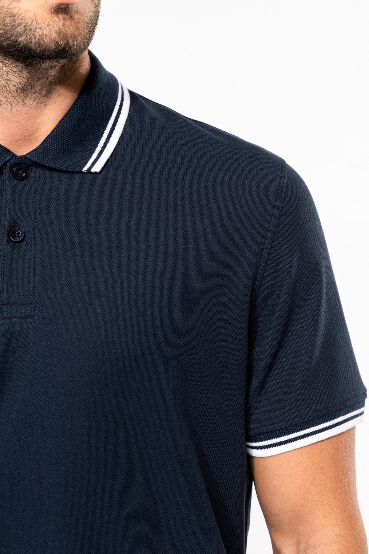 Men's polo with contrasting piping - Marina Yacht Wear