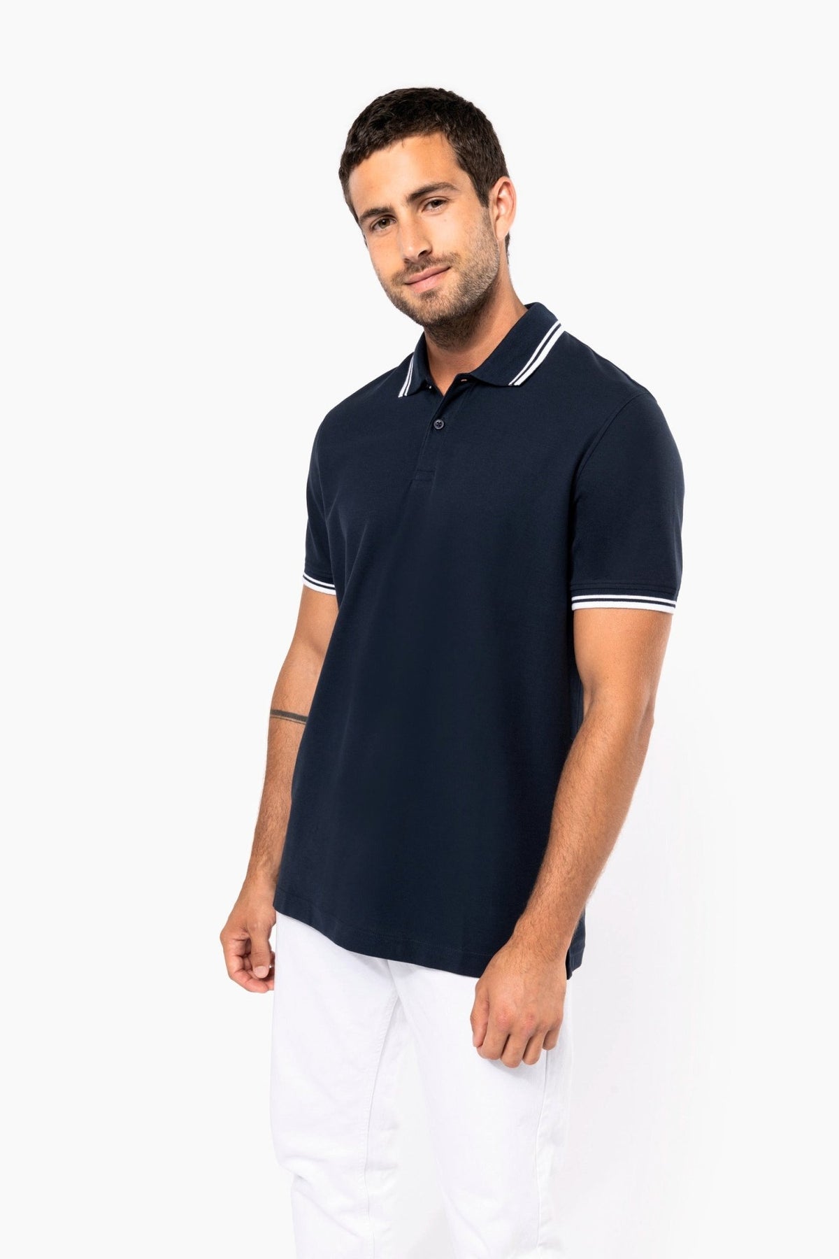 Men's polo with contrasting piping - Marina Yacht Wear
