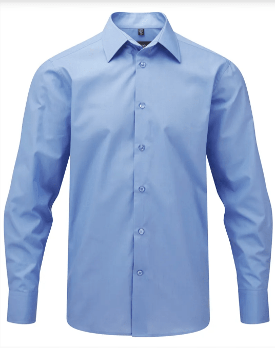 Men's Popeline Long Sleeve Dress Shirt RUSSEL - Marina Yacht Wear