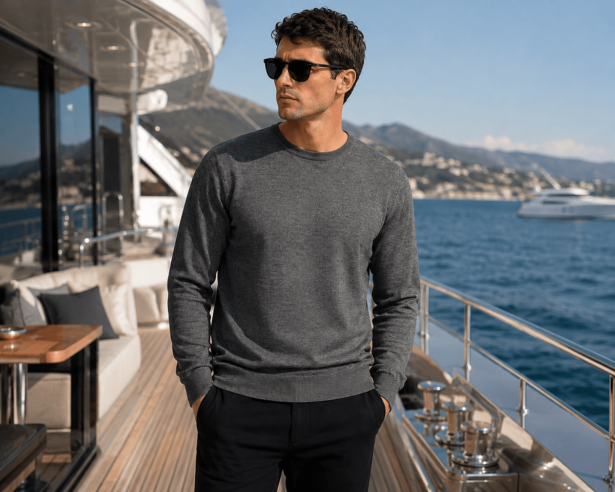 Men’s round neck sweater Merinos Tee Jays - Marina Yacht Wear