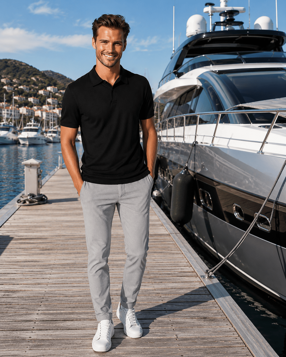 Men's Short Sleeve Pique Polo Shirt TEE JAYS - Marina Yacht Wear