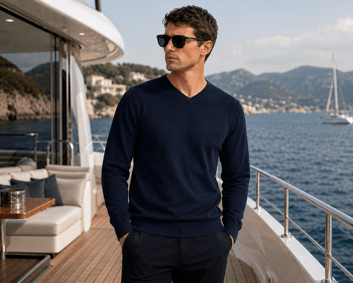 Men’s V-Neck Jumper - Marina Yacht Wear