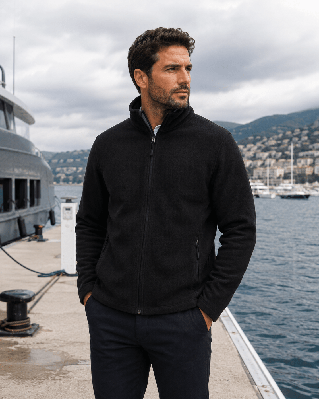 Men's Zip Fleeced Jacket RUSSELL - Marina Yacht Wear