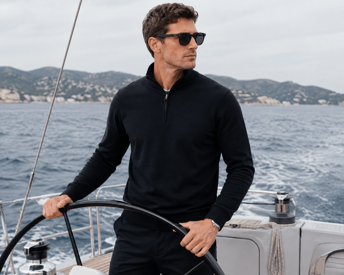 Men’s ¼ Zipped Cardigan - Marina Yacht Wear
